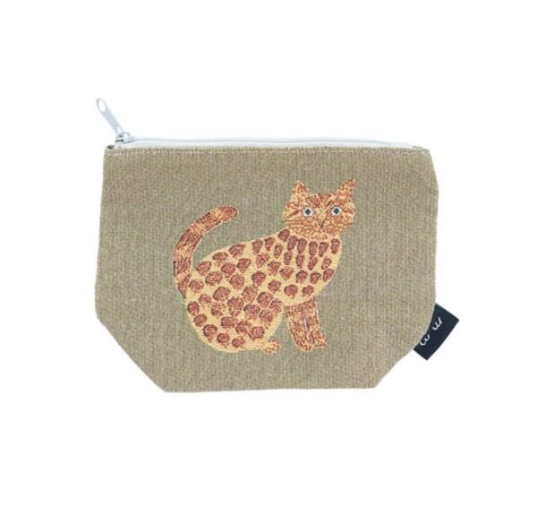 Miyuki 松尾小貓化妝袋卡其色正面